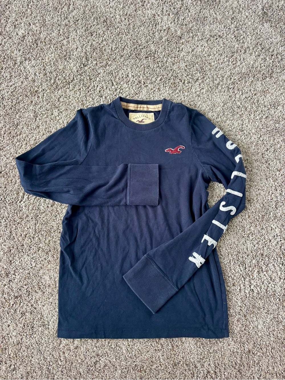 Men’s Hollister Navy Long Sleeve Logo Tee